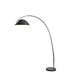 Stehleuchte Stehlampe Standleuchte Moderne Bogen-Stehlampe Mit Metallschirm Verstellbares Stehleselicht Mit Metalllampe Aus Geschmiedetem Marmorsockel Standlampe Wohnzimmer ( Color : Black , Size : He