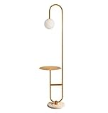 AMYSTY Stehleuchte Stehlampe Standleuchte Metall Stehlampe Mit Tisch Für Schlafzimmer Wohnzimmer Licht Luxus Marmor Couchtisch Nordic Creative Schlafzimmer Standlampe Wohnzimmer