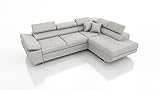 Robin Saturn Premium Ecksofa Schlaffunktion Bettkasten Verstellbare Kopfstützen Kissen Sofa L-Form Schlafsofa Freistehende Eckcouch Schlafcouch Wohnzimmermöbel Wohnlandschaft Kingston-Stoff