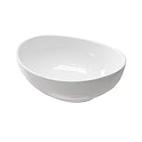 Kerabad Design Aufsatzwaschbecken oval, kleine Waschschale zum aufsetzen, Keramik, weiß, 40x33x15cm