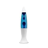 EASYLIGHT ROXY Dekorative Lavalampe Blau Weiß H:40cm G9 Retro Stimmungslicht Tischlampe Schlafzimmer