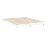 Tidyard Bettgestell Bett Holzbett Futonbett Bettgestell Paletten-Bettrahmen Schlafzimmerbett Ehebett Schlafzimmermöbel Jugendbett Gästebett 180 x 200 cm (B x L) Holzwerkstoff, Metall Weiß