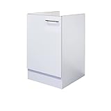RIWAA - Spülenunterschrank Küche Grantham ohne Arbeitsplatte - Classic & Clean - 1-türig - Breite 50 cm - Weiß