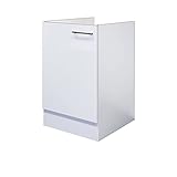 RIWAA - Spülenunterschrank Küche Grantham ohne Arbeitsplatte - Classic & Clean - 1-türig - Breite 50 cm - Weiß