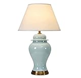 Tischlampen Nachttischlampe Tischleuchte Blaues Porzellan Glasierte Tischlampe Nachttischlampe Für Schlafzimmer Wohnzimmer Schreibtischlampe Für Arbeitszimmer Tischlampe Wohnzimmer ( Color : Button Sw