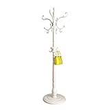 Garderobenständer Kreative Baumförmige, Freistehende Garderobe, Strapazierfähiges Boden-Garderobenregal Für Schlafzimmer, Flur, Wohnzimmer-Dekor Kleiderständer (Color : White, Size : 195cm*50cm)