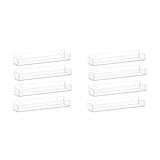 FUWIND An Der Wand Befestigter Gewürz Regal Organizer, Klarer Acryl Gewürz Regal Aufbewahrungs Halter für Die Wand Küche Pantry Schrank Tür 8 Pack