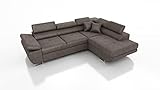 Robin Saturn Premium Ecksofa Schlaffunktion Bettkasten Verstellbare Kopfstützen Kissen Sofa L-Form Schlafsofa Freistehende Eckcouch Schlafcouch Wohnzimmermöbel Wohnlandschaft Kingston-Stoff