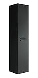 Badezimmer Badschrank Saturnus 130cm Schwarz - Regal Schrank Hochschrank Schrank Möbel