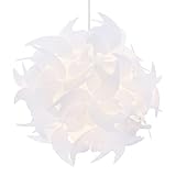 kwmobile DIY Puzzle Lampenschirm Ø36cm - Lampe Schirm mehrteilig Blütenoptik - Puzzlelampe kugelförmig Deckenleuchte - Deko zum Aufhängen in Weiß