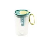 Glaskaraffe Kühlschrank, kalter Wasserkocher, große Kapazität, Teetasse, Haushalts-Eiswasserflasche, kalter Wasserkocher, Saft, Tee, Getränkeeimer Karaffe (Color : Groen, Size : 1550ml)