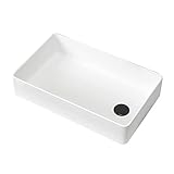 Bathroom Sink/Waschbecken Bad 19,6 '× 12,5' weiße rechteckige Keramik-Aufsatzwaschbecken for Badezimmer Badwaschbecken