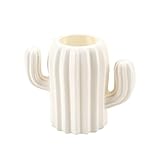 Kleine Haushaltsvase mit Kaktus-Optik, Einzigartiger Blumenpflanzenbehälter für die Dekoration von Wohnlandschaften, Desktop-Dekorations-Blumentopf, Aufbewahrungsflasche für(Milchig weiß)