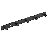 JOLY FANG Kleiderhaken, Garderobenhaken Schwarz, Moderne Hakenleiste Garderobe Garderobenleiste Wandgarderobe für Schlafzimmer Bad Küche (Schwarz, 5 Haken)