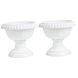 COLLBATH 2 Stück Hausornamente Weiße Tischdekoration Weiße Dekorurne Blumentöpfe Hochzeitsvase Für Den Außenbereich Blumensäulen Retro-Pflanzenbehälter Pflanzgefäß Im Europäischen