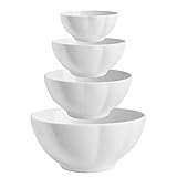 XINLTC Schüssel 4er Set aus Porzellan,1500 ml/750 ml/400 ml/300 ml Verwenden Sie als Salatschale, Müslischale, Suppenschale, Dessertschale, Rührschale, Servierschale