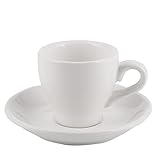 HASMI Kaffeetasse Espressotassen und Untertassen Einfachheit Farbe Keramik Kleine Kapazitätsbecher und Untertasse Set for Haushaltsrestaurant Kaffeetassen mit Löffel (80ml) Teetasse (Color : Wit)