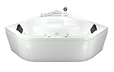 AcquaVapore Whirlpool Pool Badewanne Eckwanne Wanne W20R-TH-SC 140x140cm mit Radio+Farblicht, aktive Schlauch-Reinigung