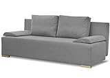 Bonni Schlafsofa Ecco Plus, Sofa mit Bettkasten und Schlaffunktionn, Klappsofa, Schlafcouch, Bettsofa, Couch vom Hersteller, Couchgarnitur, Sofagarnitur (grau)