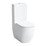 Laufen Palomba Stand-WC, Tiefspüler, für aufgesetzte Spülkasten, spülrandlos, Abgang waagrecht/senkrecht, 700x360x430mm, H824801; Farbe: Weiß mit LCC