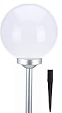 LED Solar Leuchtkugel - Kugelleuchte 20 cm in warmweiß auf 2 Höhen einstellbar - Solarleuchte Garten Lampe Solar Kugel