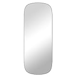 SONGMICS Spiegel Wand, Wandspiegel Ganzkörperspiegel, 120 x 47 cm, Gebogene Ecke, Spiegel für Tür, Rahmenlos, für Schlafzimmer, Wohnzimmer, Ankleidezimmer, schwarz LFM010B01