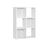 Schuhschrank für 6 Schuhpaare - Würfelregal Schuhkipper schmal und hoch 90Hx60Bx30W - Bücherregal für Eingang, Flur - weiß, helles Holz