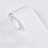 LGVXSRTYU Tapetenbordüre selbstklebend weiße Farbe PVC Sockelleiste Dekorative Bordüre Selbstklebende Home Bordüre Küche Tapetenbordüre selbstklebend für Badezimmer Wohnzimmer 10X500CM