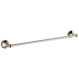 Euro Retro-Badetuchhalter aus Messing, golden, Armlänge 57 cm, langlebiger Wand-Handtuchhalter for Badezimmer, Küche, Balkon, Doppelstange (Size : Single Rod)