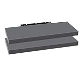 WOLTU 2X Wandregal Wandboard Bücherregal Regale für Deko Wandablagen aus MDF Holz, 2er Set Hängeregal Dunkelgrau, 80x23x3,8cm RG9318dgr-2