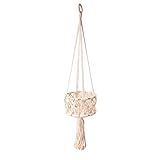 IRYZE Obst Etagere Obstschale Obstkorb Hängende Obstkorb Korb Seil Macrame Wand hängen Obstbügel Hängende Körbe handgemachtes Haus Garten Balkon Dekor Obstkörbe Obstschalen (Color : 1 Tier)