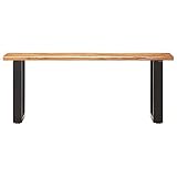vidaXL Bank mit lebenden Rändern 160 cm aus Massivholz Akazie und Stahl