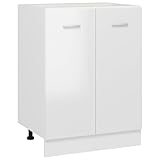 LEDSIX Möbelset Unterschrank Hochglanz Weiß 60x46x81,5 cm Holzschrank & Aufbewahrung