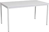 furni24 Schreibtisch-Stahl 120x80x75cm, Grau, TÜV/GS-Einfache Montage, Arbeitstisch, Bürotisch, Küchentisch, Esstisch, Druckertisch Büro-Möbel Arbeitszimmer Computertisch Gaming-Tisch Mehrzwecktisch