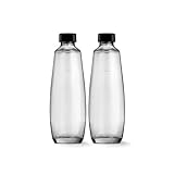 SodaStream DuoPack 1L Glasflache , Ersatzflaschen geeignet für den SodaStream Wassersprudler DUO, 2x 1L Fassungsvermögen, 10x19.5x29