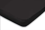 Elegance Topper Spannbettlaken Jersey Baumwolle - schwarz 140x210/220cm