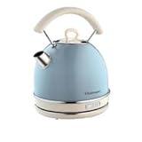 Ariete Celeste 2877 Kabelloser Wasserkocher Vintage, 1,7 L, 2200 W, blau, Rostfreier Stahl, 1.7 liters, hellblau