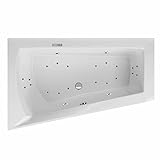 Whirlpool-Badewanne Trapez 170 cm x 100 cm Classic als Kombisystem, Luftsystem oder Wassersystem mit Technik links / rechts (Kombisystem, Technik links)
