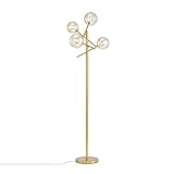 FIZZOQI Moderne Wohnzimmer Stehlampe Ecksofa Nachttisch Zuhause Minimalistische Dekoration Beleuchtung Stehlampe G4 Glaskugelleuchten Nordische Schlafzimmer Stehleuchte