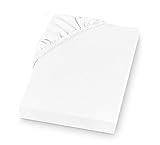 SETEX Feinbiber Spannbettlaken REFIBRA, 160 x 200 cm, Bis zu 60% recycelte Fasern, Weiß, 12RE 160200 409 002 (SE0)