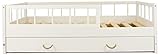 Velinda Kinderbett Schubkastenbett Einzelbett Kojenbett Holzbett Rausfallschutz 160x80 (Farbe: weiß)