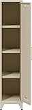 Bisley Fern Locker Garderobenschrank aus Metall | Spind mit 3 festen Fachböden im Retro-Instustrial Design in lichtgrau