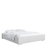 MKS MEBLE - Polo Polsterbett - Doppelbett mit Bettkasten für Schlafzimmer, Jugendzimmer - Deko Bed mit Lattenrost - 180x200 - Kunstleder Grau