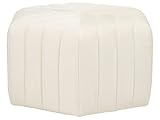 Beliani Pouf in Creme aus hochwertigem Samtstoff sechseckige Form Murietta