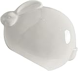 Skulptur Keramik-Kaninchen-Ornament, weißer Keramik-Übertopf, weiße Keramik-Vase, Cupcake-Dekoration, Cartoon-Kaninchen-Statue, Vase, Osterhasen-Figur Statue (Color : White, Size : 16x12cm)