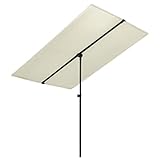 LAPOOH Sonnenschirm mit Aluminium-Mast, Sonnenschirm Balkon, Balkon Zubehör, Balkonschirm, Balkon Gadgets, Außen-Sonnenschirm, Parasol De Jardin, 2x1,5 m Sandweiß