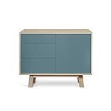 MON PETIT MEUBLE FRANÇAIS Sideboard 1 Tür 3 Schubladen 100 cm Esche