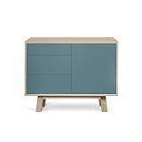 MON PETIT MEUBLE FRANÇAIS Sideboard 1 Tür 3 Schubladen 100 cm Esche