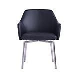 Stuhl Lederstuhl Kawola Loui Sessel Esszimmerstuhl, Wohnzimmerstuhl, Drehstuhl, Design Stuhl, Armlehnstuhl, Schminktisch Stuhl schwarz