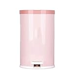 Abfalleimer 6L/9L Stille Fuß Pedal Mülleimer Haushalt Wohnzimmer Badezimmer Küche Große Überdachte Büro Kunststoff Hygiene Eimer Küchenmülldosen (Color : Roze, Size : 9L)